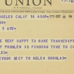 Telegram: 1950 October 16