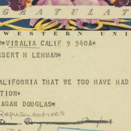 Telegram: 1949 November 9