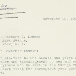 Letter: 1949 November 10