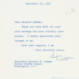 Letter: 1951 September 13