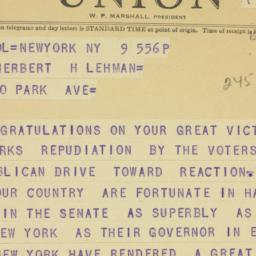 Telegram: 1949 November 9
