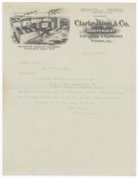 Clarke Bros. & Co.. Letter - Recto