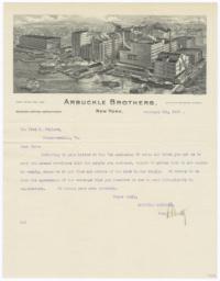 Arbuckle Bros.. Letter - Recto