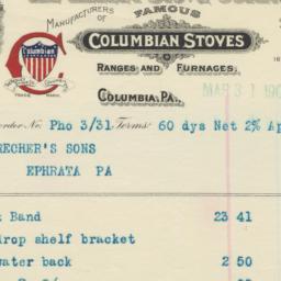 Keeley Stove Company. Bill