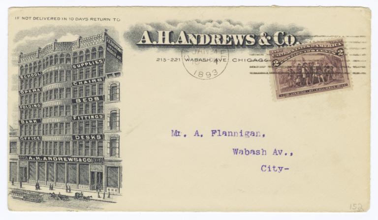 A.H. Andrews & Co.. Envelope - Recto