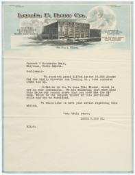 Louis F. Dow Company Letter to Farmers & Merchants Bank