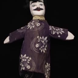 Male Hand Puppet With Purpl...