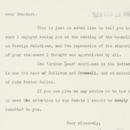 Letter: 1951 February 14