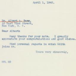 Letter: 1942 April 1