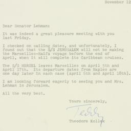 Letter: 1958 November 12
