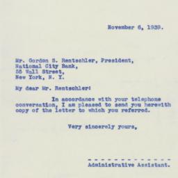 Letter: 1939 November 6