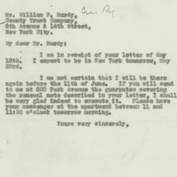 Letter: 1931 May 22