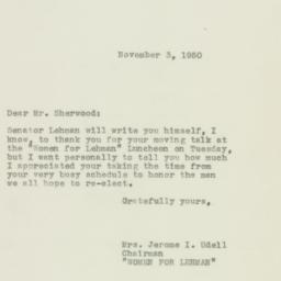 Letter: 1950 November 3
