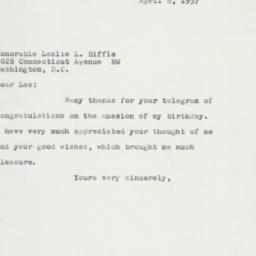 Letter: 1957 April 8