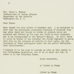 Letter: 1955 November 29