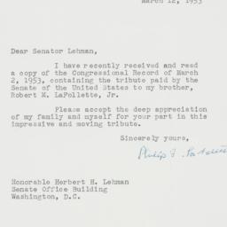 Letter: 1953 March 12