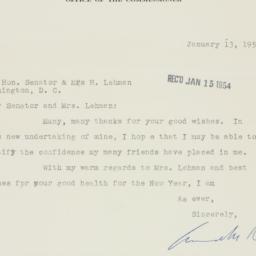 Letter: 1954 January 13