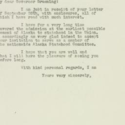 Letter: 1949 September 30
