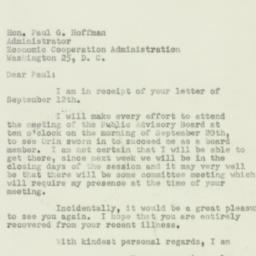 Letter: 1950 September 15