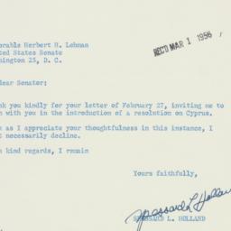 Letter: 1956 February 29