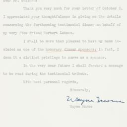 Letter: 1958 October 8