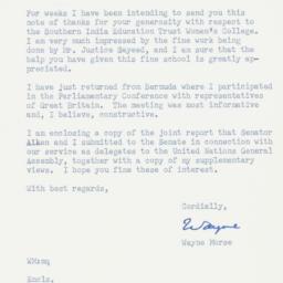 Letter: 1961 March 1
