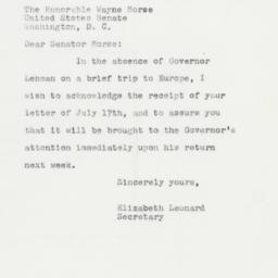 Letter: 1962 July 18