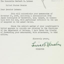 Letter: 1950 November 30