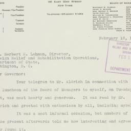 Letter: 1943 February 18