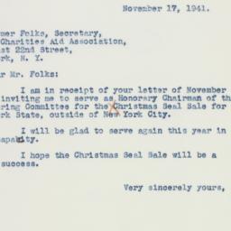 Letter: 1941 November 17