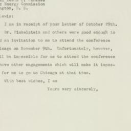 Letter: 1947 November 1