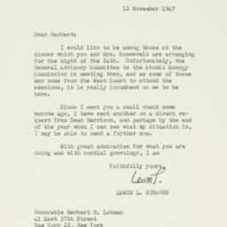 Letter: 1947 November 12