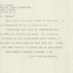 Letter: 1947 July 9