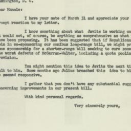 Letter: 1954 April 2
