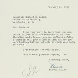 Letter: 1955 February 21