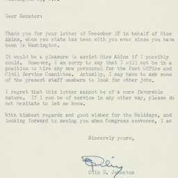 Letter: 1956 December 20