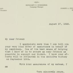 Letter: 1925 August 27