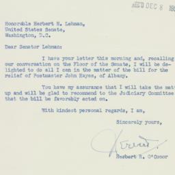 Letter: 1950 December 6