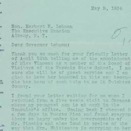 Letter: 1934 May 9