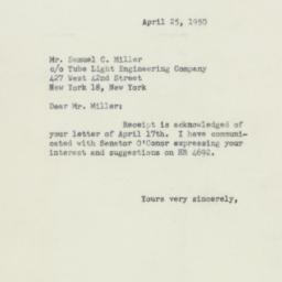 Letter: 1950 April 25