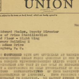 Memorandum: 1952 March 3
