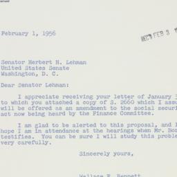 Letter: 1956 February 1