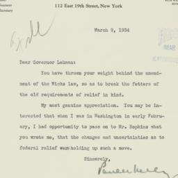 Letter: 1934 March 9