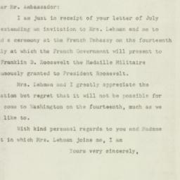 Letter: 1947 July 9