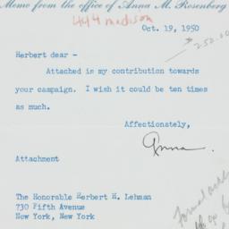 Letter: 1950 October 19