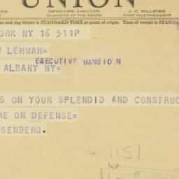 Telegram: 1942 January 16