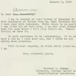 Letter: 1943 January 8