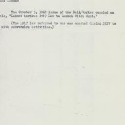 Memorandum: 1950 August 16