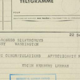 Telegram: 1953 September 22