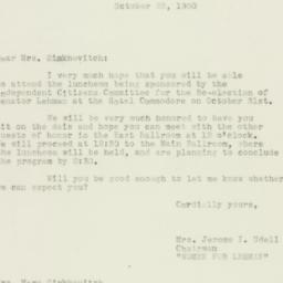 Letter: 1950 October 23